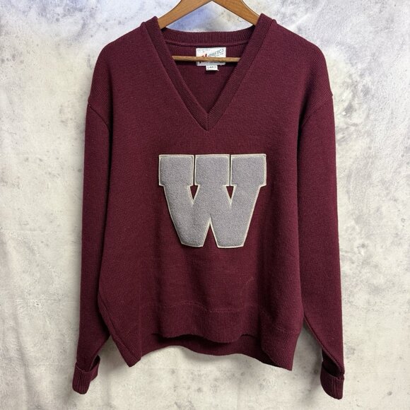 Vintage Washington State Cougars Varsity 100% Wool Letterman’s Sweater 48